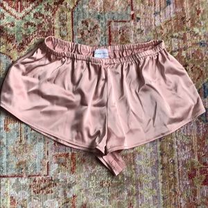 Lovers and Friends - pink satin sleep shorts